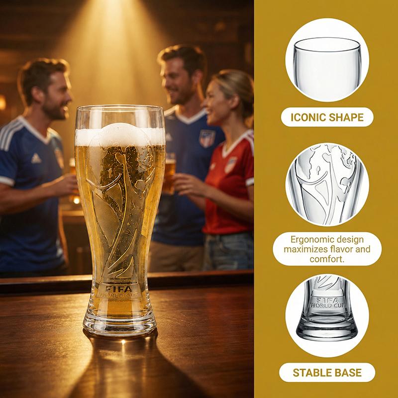 FIFA World Cup 2026™ Trophy Beer Cups (Set of 2) & Bottle Opener Gift Set