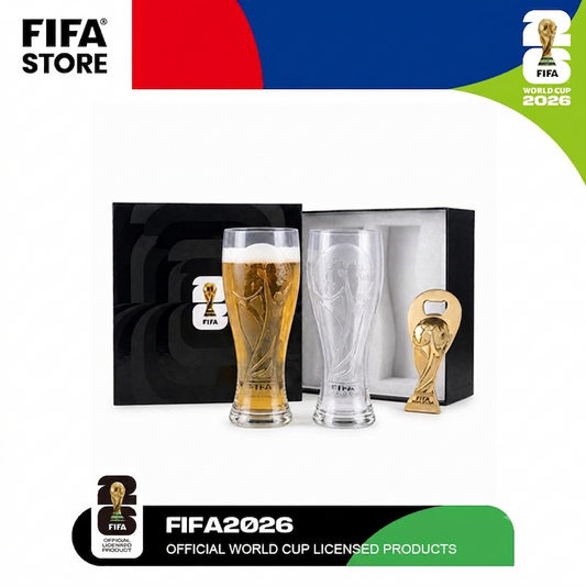FIFA World Cup 2026™ Trophy Beer Cups (Set of 2) & Bottle Opener Gift Set