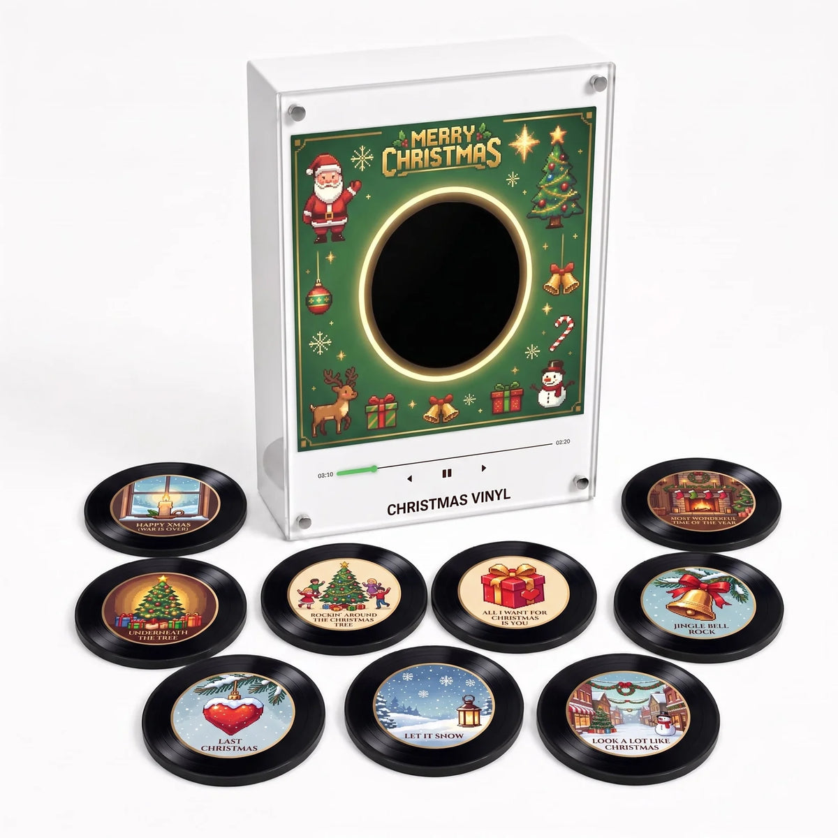 Christmas Vinyl Record Player Fridge Magnet