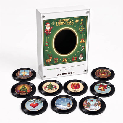 Christmas Vinyl Record Player Fridge Magnet