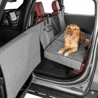 Halviar Gray backseat extender installed with dog